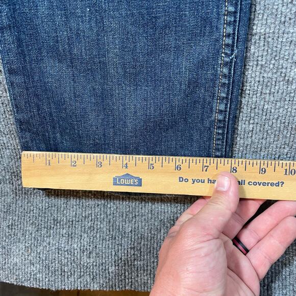 ReRock  for Express Boot Jeans Women's 8 Dark Wash Flap Pocket Distressed - Picture 4 of 13